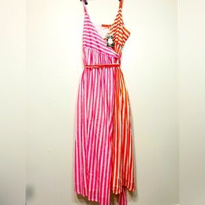 NWT Oliphant Sleeveless Wrap Dress Nassau Pink Size L